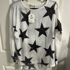 Altar'd State Black and White Star Sweater